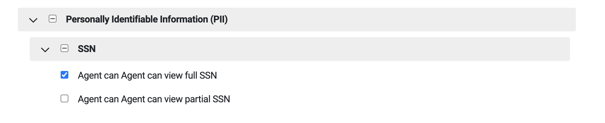 Full SSN permission example