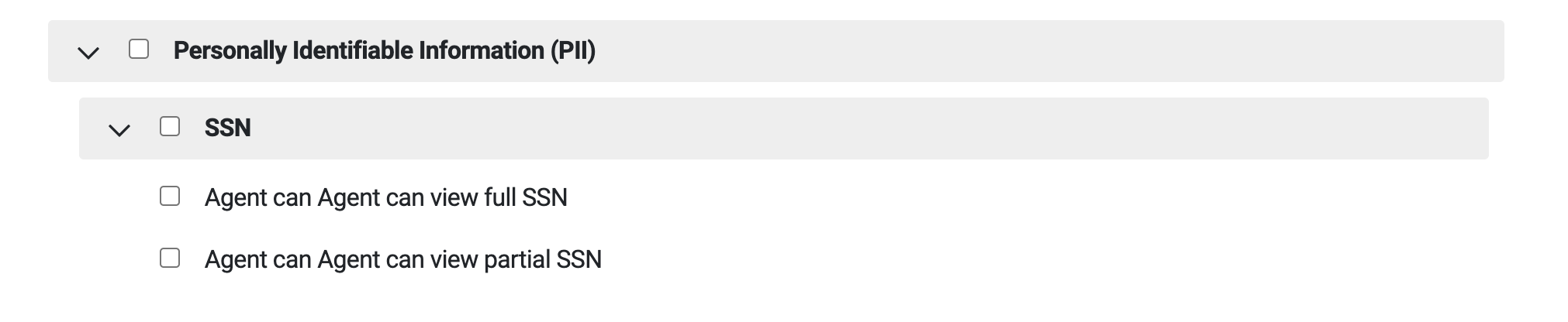 Masked SSN permission example